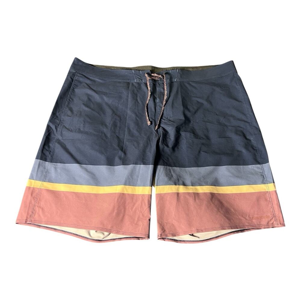 NEW Patagonia Men's Hydropeak Boardshorts 21” Striped Blue Purple 42 Waist Swim